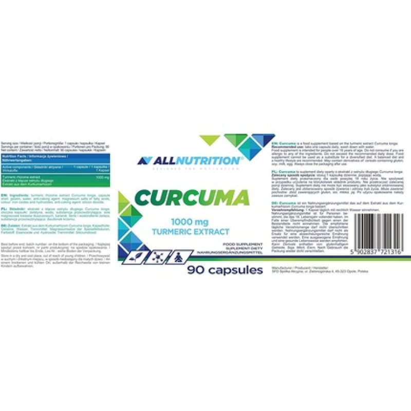 ALLNUTRITION Curcuma Adaptogens for Better Immunity and Balance 90 Capsules