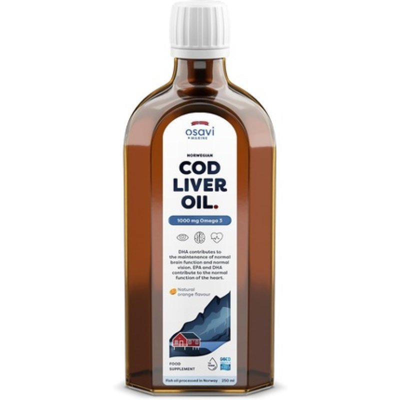 Osavi Norwegian Cod Liver Oil 1000mg Omega 3 Orange 250ml