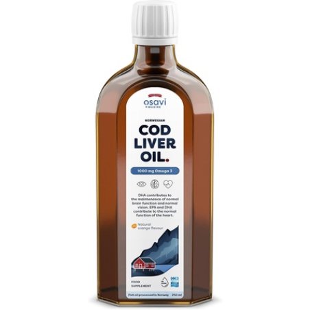 Osavi Norwegian Cod Liver Oil 1000mg Omega 3 Orange 250ml