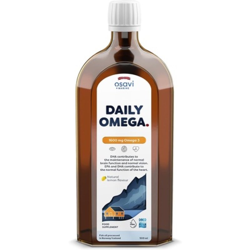 Osavi Daily Omega 1600mg Omega 3 Natural Lemon 500ml