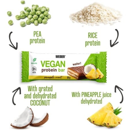 Weider Vegan Protein Bar Pineapple-Coconut Flavor 12x35g