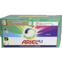 Ariel All In One Pods Laundry Capsules For Colored Fabrics - 31 Pieces