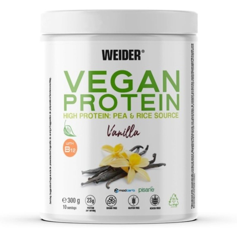 Weider Vegan Protein 300g Vanilla Flavor 23g Pea Isolate