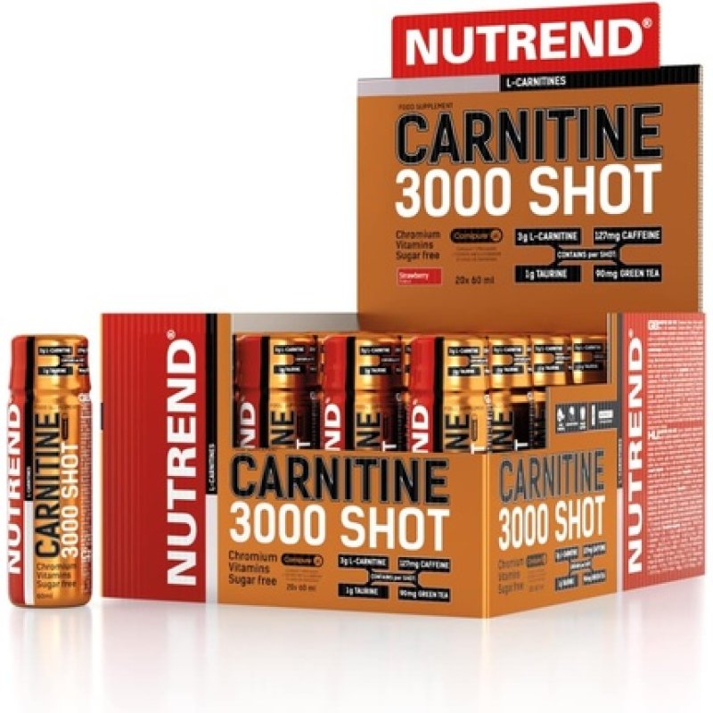 Nutrend Carnitin 3000 Shots Strawberry 20 x 60ml - Pack of 20