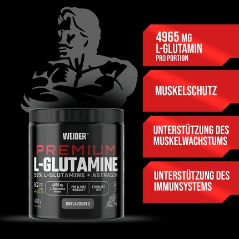 Weider Premium L-Glutamine 400g Taste Neutral 99% Kyowa Quality