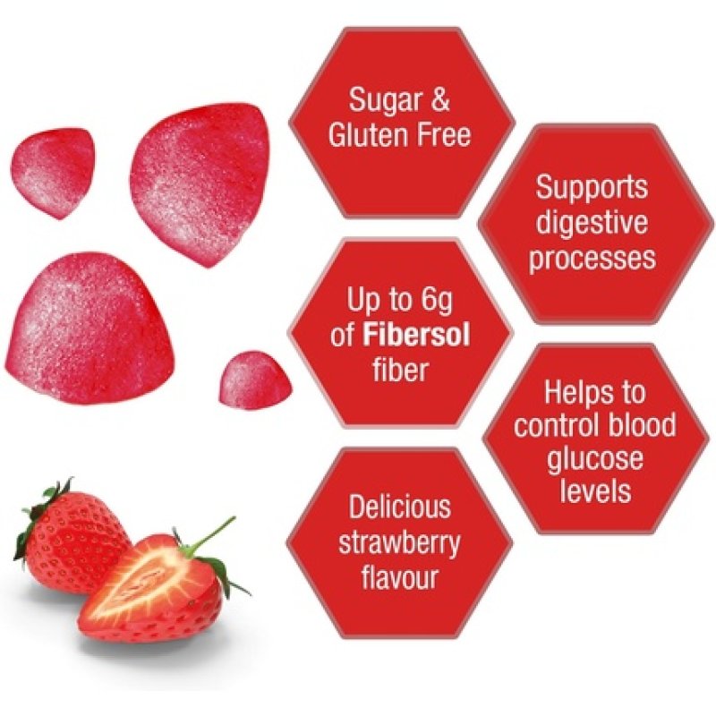 Weider Fiber Gummies Strawberry Flavor 36 Gums with 6g Soluble Fiber