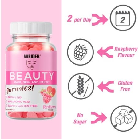 Weider Beauty Gummies Nourish Hair, Nails, and Skin - Anti-Aging Formula