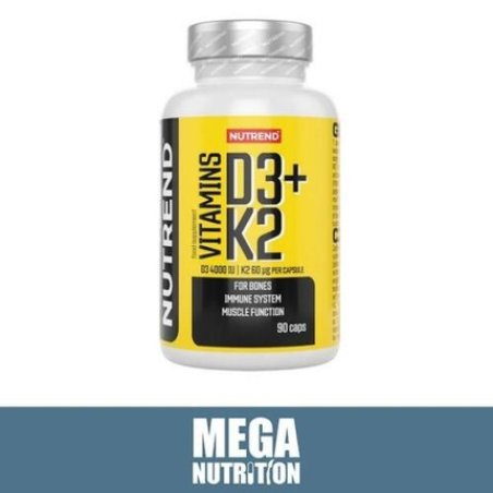Nutrend Vitamins D3 K2 90 Capsules for Calcium Utilization and Bone Health