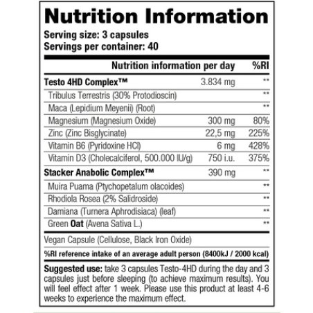 Stacker 2 Testo 4HD Standard Capsules 120 Count