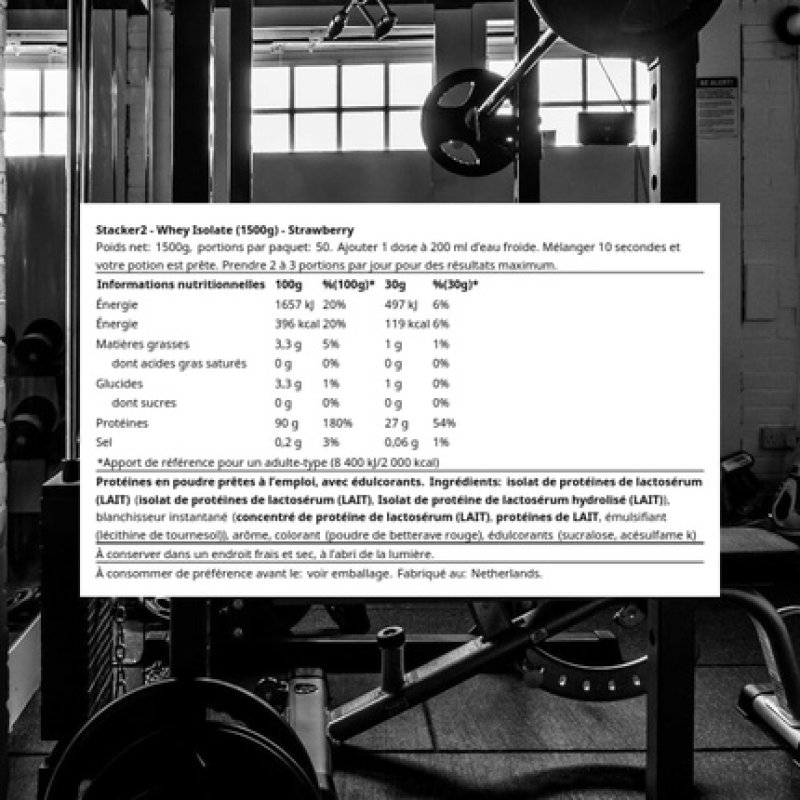 Stacker Whey Isolate 1500g Strawberry