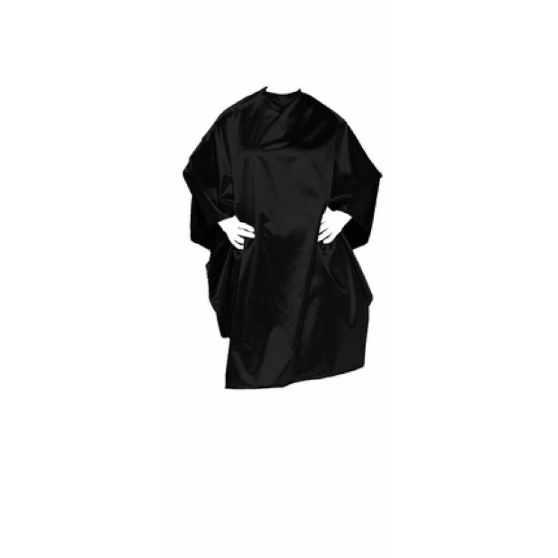 Olivia Garden Charm Wash and Hairdressing Cape with Double Hook Closure - Black