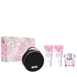 Set Versace Bright Crystal, Femei, Eau De Toilette 90ml Lotiune Corp 100ml Gel de Dus 100ml Geanta Cosmetice