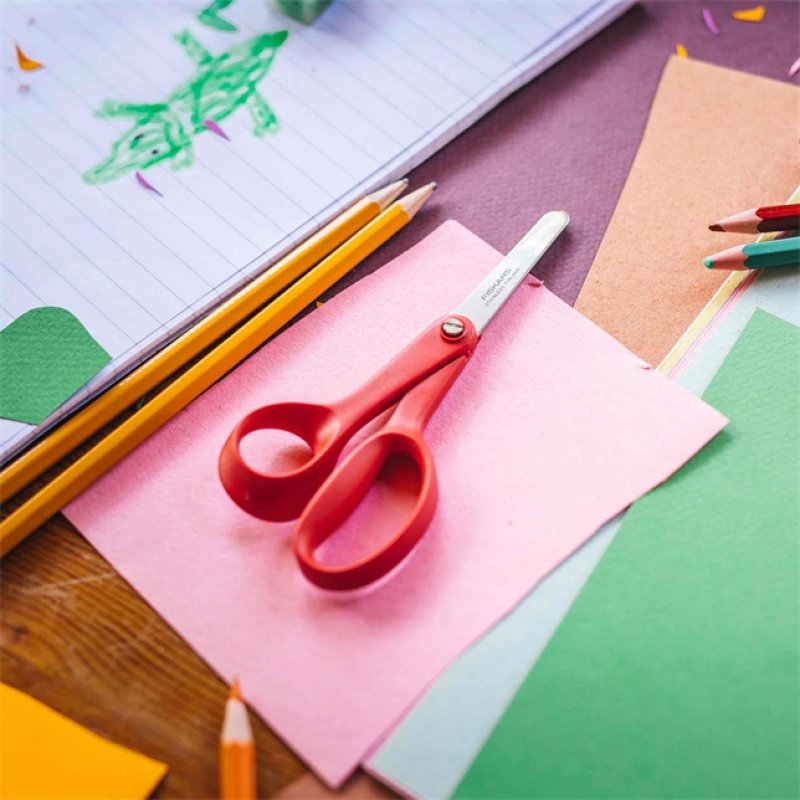 Fiskars - Classic Children's Scissors, Left Hand, Red