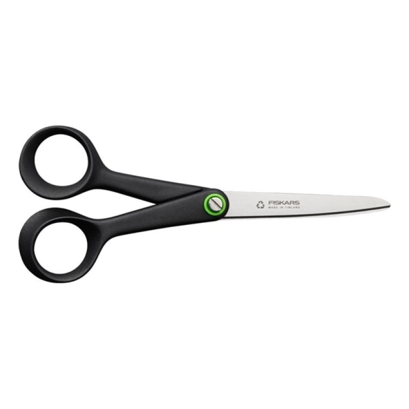 Fiskars 1074543 ciseaux à bouts ronds Universel Découpe droite Noir, Acier inoxydable