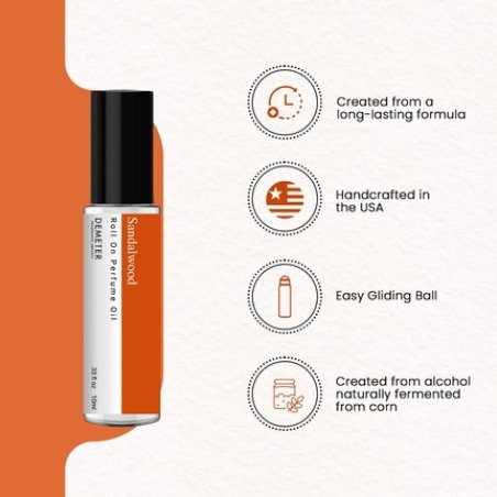 Demeter Sandalwood Roll-On Perfume Oil 0.33 Oz Longlasting