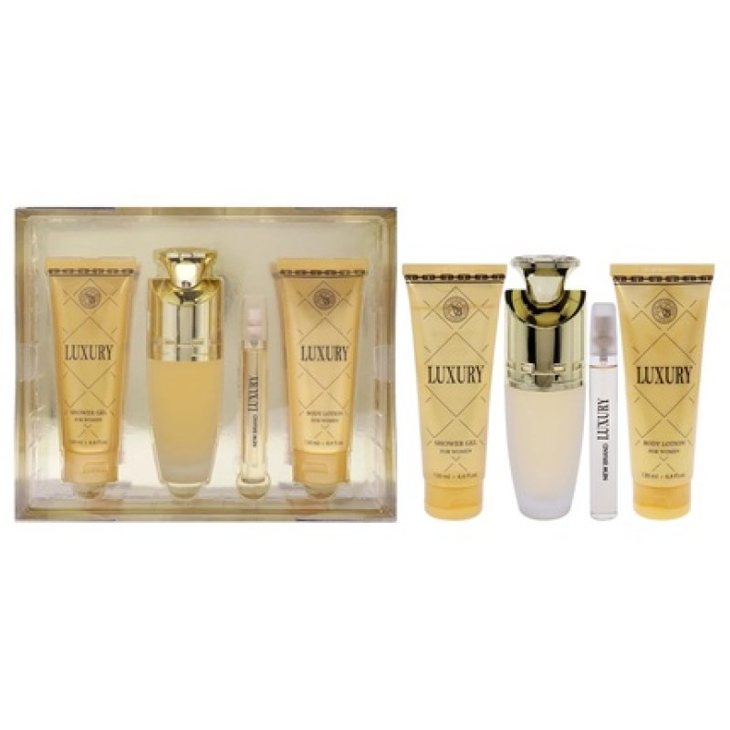 New Brand Luxury for Women 4 Piece Gift Set 3.3oz EDP Spray 4.4oz Shower Gel