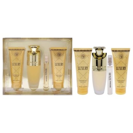 New Brand Luxury for Women 4 Piece Gift Set 3.3oz EDP Spray 4.4oz Shower Gel