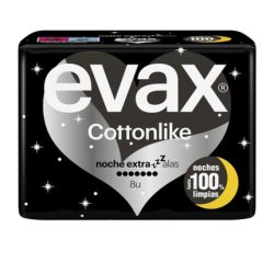 Hygiene Evax Cottonlike Night Extra Pads with Wings 8 Count