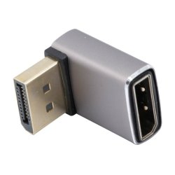 DP 1.4V male to female, 270 angle, metal, gold plated