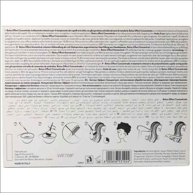 SAGA Botox Effect Intensive Filler Capillary Treatment 6 x 10ml