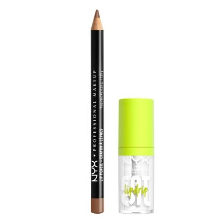 Nyx Professional Makeup Slim Lip Pencil In Nude Truffle 104g And Fat Oil Lip Drip In My Main 48ml