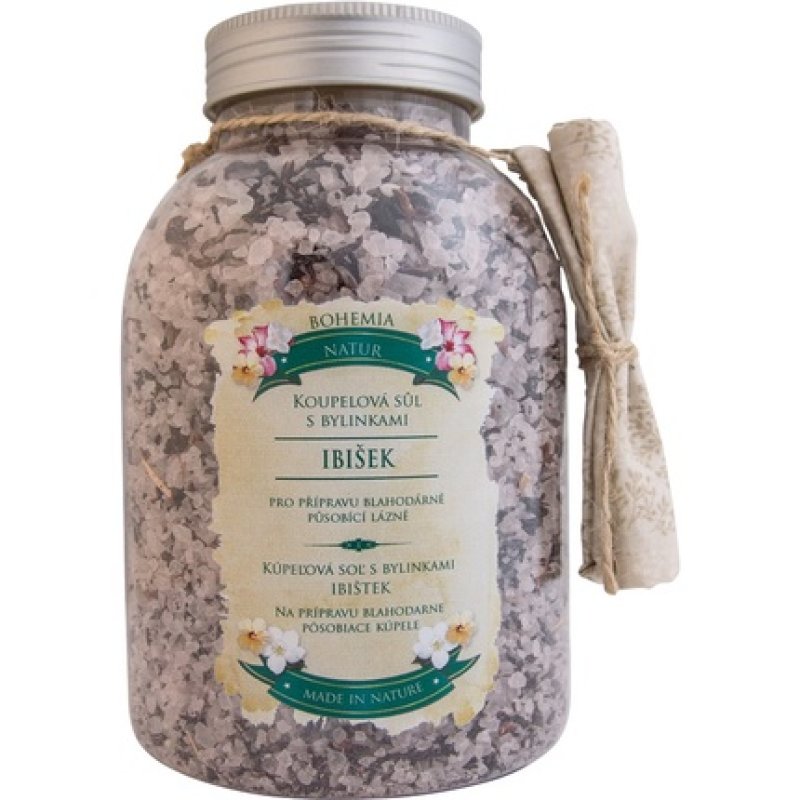 Bohemia Natur relaxing bath salts with hibiscus - Bohemia Gifts & Cosmetics, 1200 g
