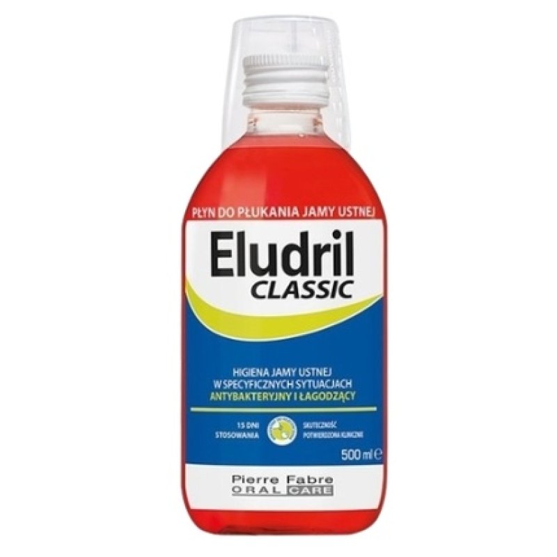 Eludril Classic Antibacterial Mouthwash 500ml - Advanced Oral Hygiene Fresh Breath Treatment