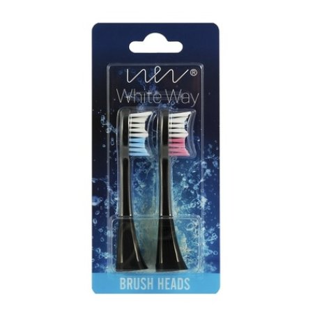 White Way Ww-Sonic Toothbrush Tips Black - 2 Pieces