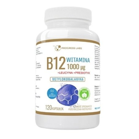 Progress Labs Vitamin B12 1000 Units Dietary Supplements 120 Capsules
