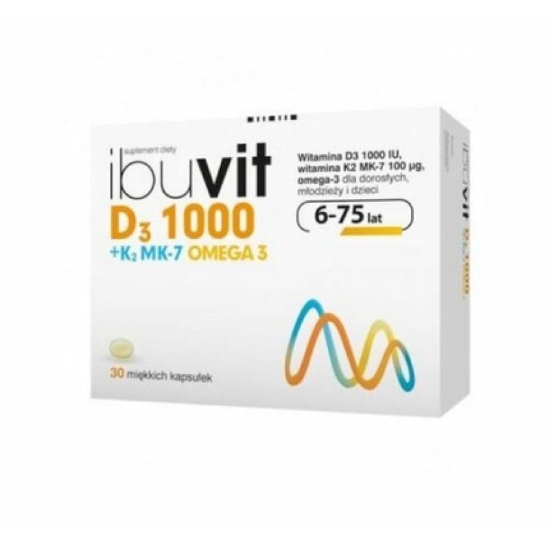 Ibuvit D3 1000 K2 Mk-7 Omega 3 Fatty Acid Supplement 30 Capsules