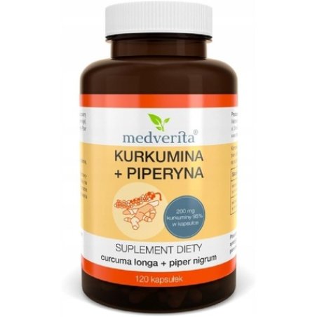 MEDVERITA Curcumin and Piperine Supplement 120 Capsules