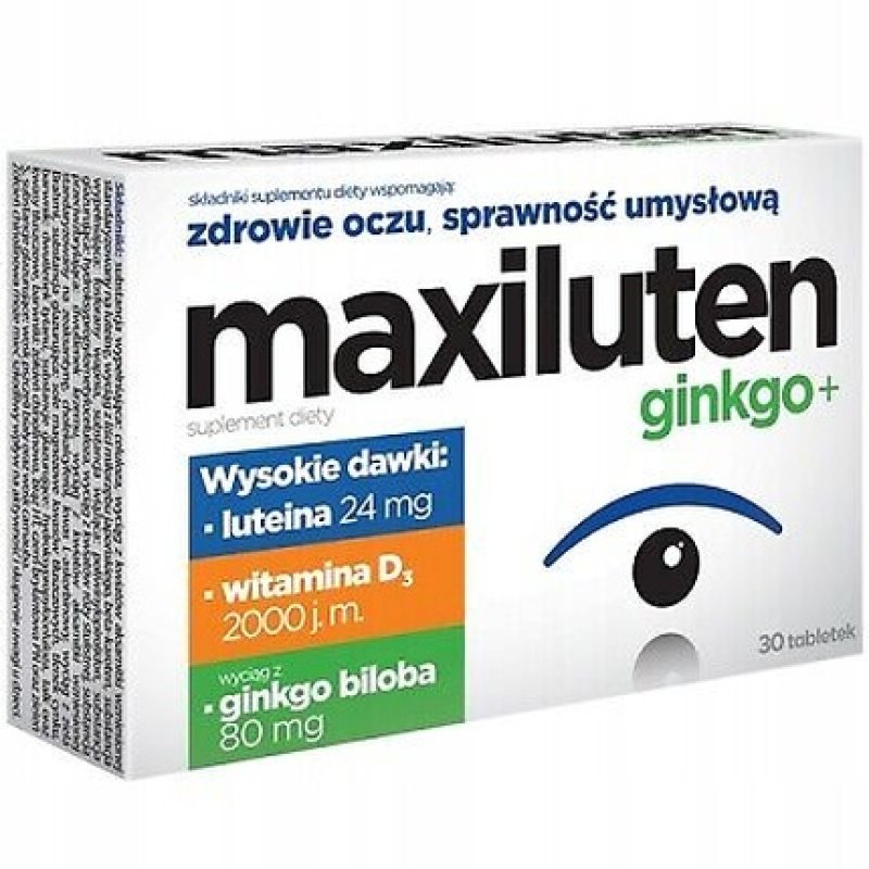 Maxiluten Ginkgo Lutein 24mg for Vision and Concentration 90 Tablets