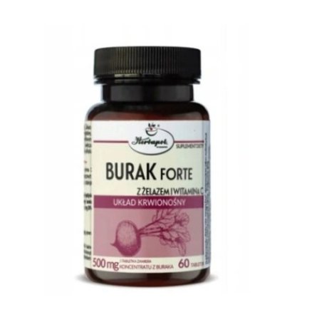 Burak Beetroot Tablets 60 Count with Iron, Circulation, and Vitamin C for Immune System