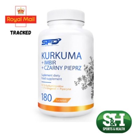 Curcumin Ginger Black Pepper 180 Tablets SFD Supports Digestion Immunity Joints