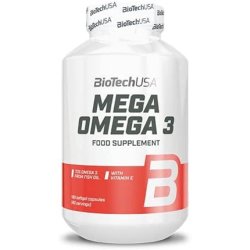 BioTechUSA Mega Omega 3 Softgel Capsules with 70% EPA and DHA Omega-3 Fatty Acids 180 Capsules