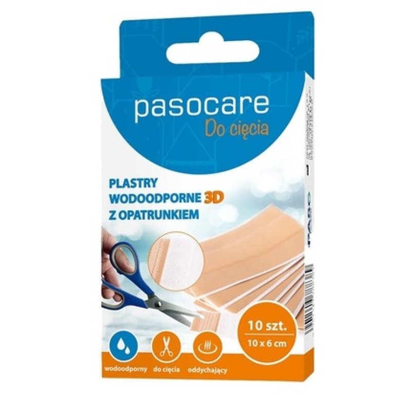 Pasocare Waterproof Plasters 10x10cm - Pack of 10