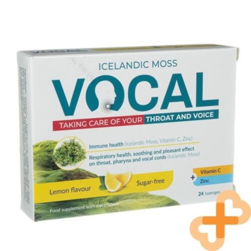 Vocal Lemon Flavor Throat Lozenges Sugar-Free Immunity Supplement 24 Count