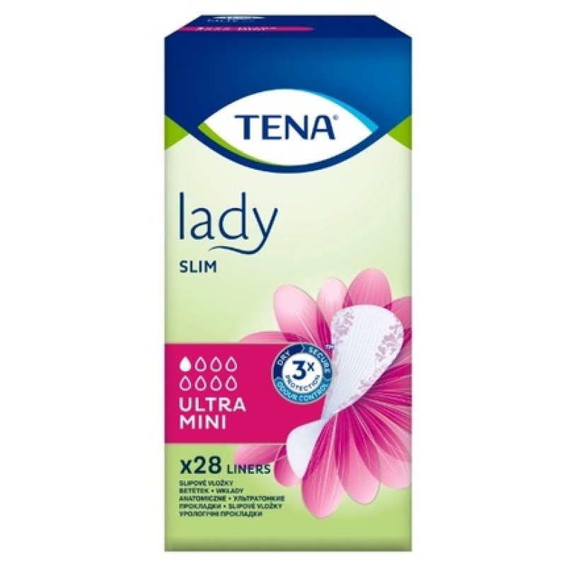 Tena Lady Slim Ultra Mini Anatomical Insoles - 28 Pieces