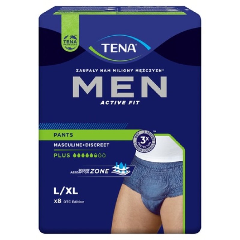 Tena Men Pants Plus Large Otc Edition 8 Absorbent Panties - Long Term