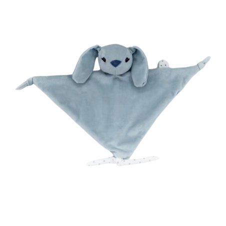 Carlo Baby - Bunny Cuddle cloth with pacifier holder - Light blue