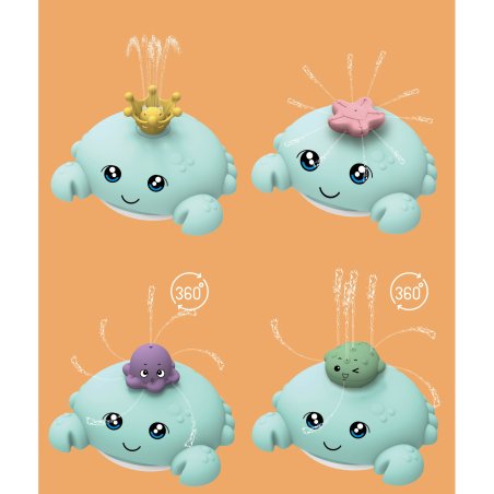 Carlo Baby - Crab with water-spraying accessories and lights 18m Blue (667704)