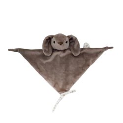 Carlo Baby - Bunny cuddle cloth with pacifier holder - Darkbrown - compact