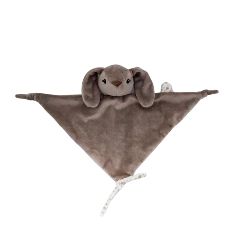 Carlo Baby - Bunny cuddle cloth with pacifier holder - Darkbrown - compact