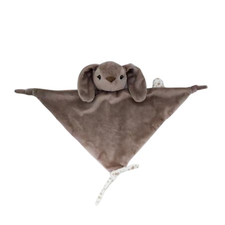 Carlo Baby - Bunny cuddle cloth with pacifier holder - Darkbrown - compact