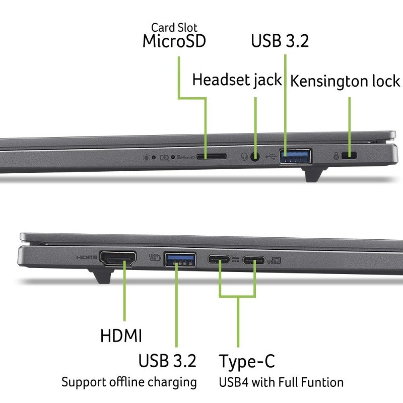 Acer Aspire 16 AI OLED (A16-61M-R0Q9) 16,0" WUXGA, OLED, Ryzen AI R5-340 (50 TOPS), 16GB RAM, 512GB SSD, Windows 11