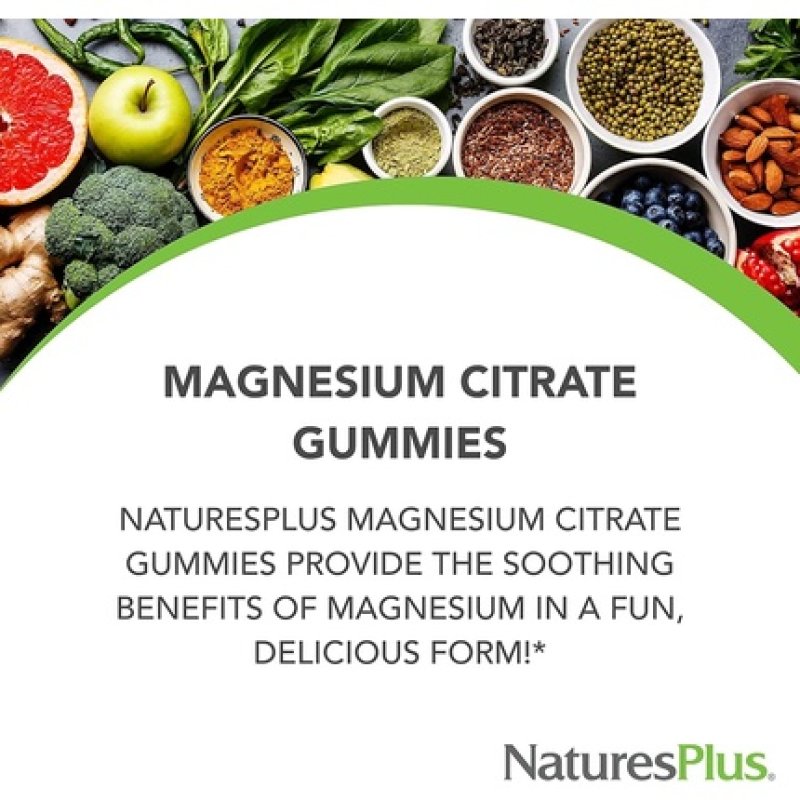 Naturesplus Gummies Magnesium Citrate Raspberry Flavor
