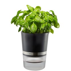 GEFU BOTANICO Pot pour plante Autonome Plastique, Acier inoxydable Noir