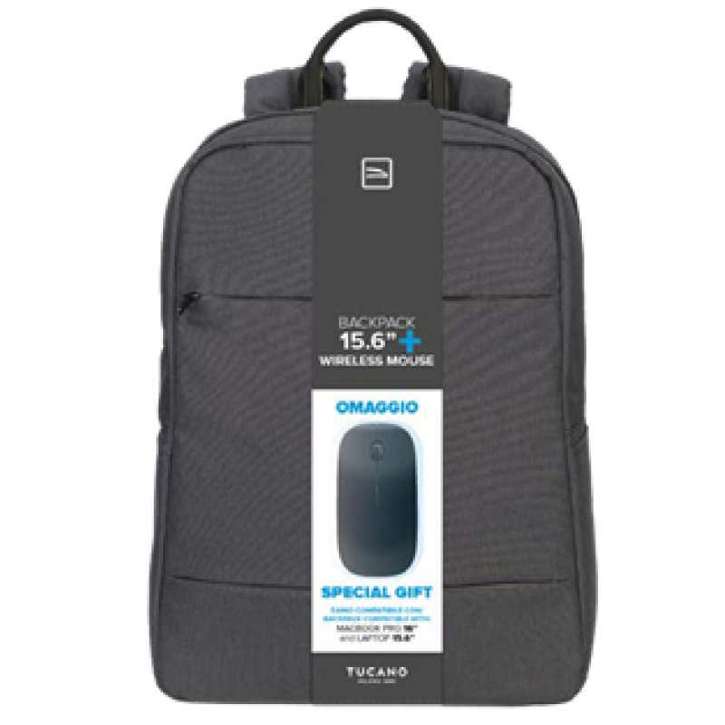 Tucano Backpack Mouse 39.6 cm (15.6") Grey