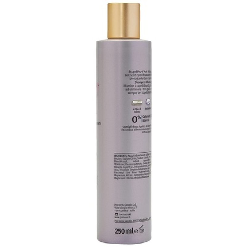 Pantene Pro-V Hair Biology Anti-Yellow Shampoo for White, Gray or Blonde Hair with Silver Reflections 250ml