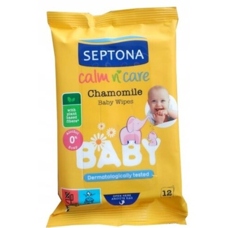 Septona Baby Wet Wipes with Chamomile - Pack of 12